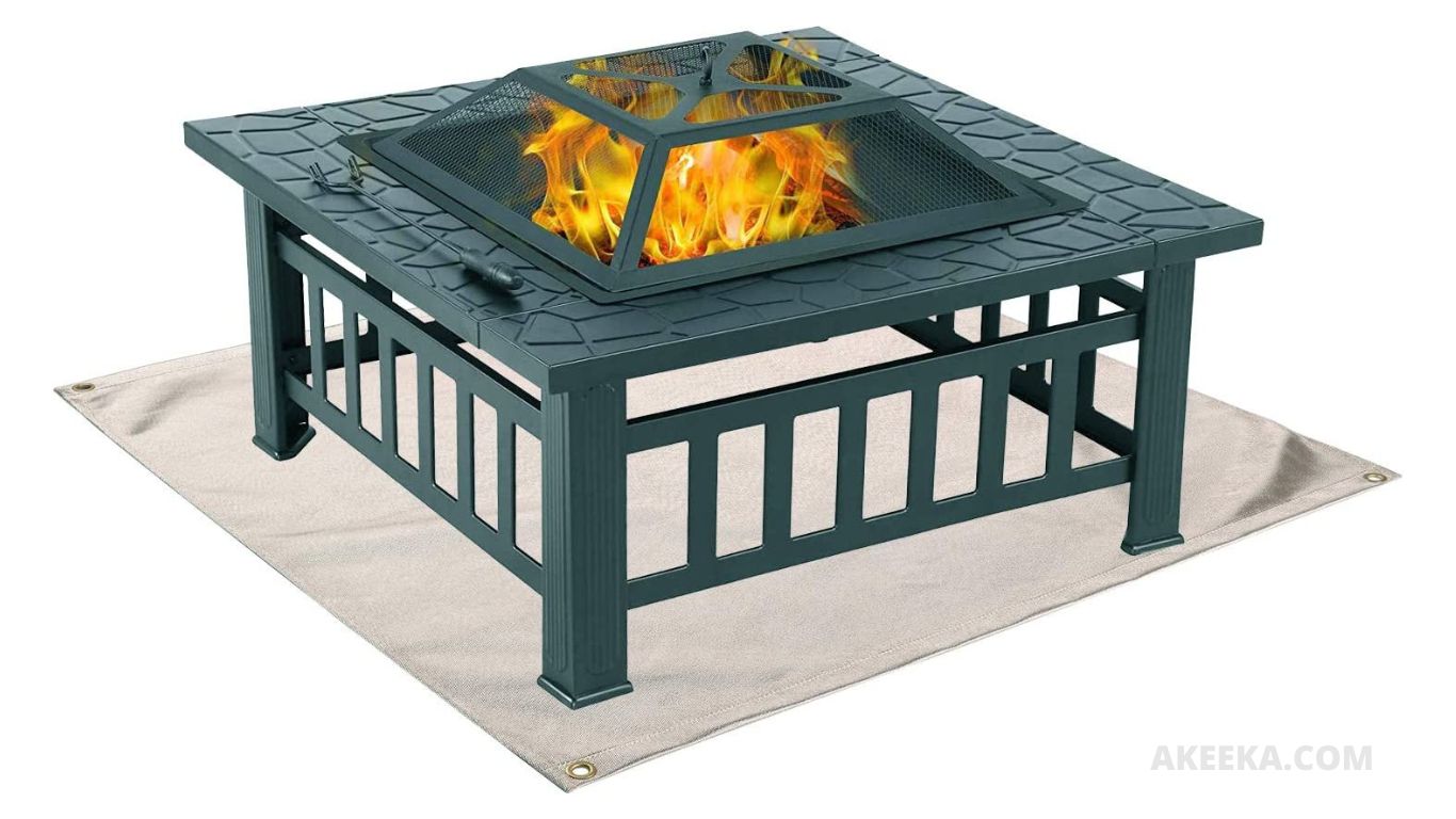 Fire Pit Heat Resistant Grill Pad Outdoor Fireproof pad for BBQ Ember Mat to Protect Deck Patio Grass 47 x 47 Under Grill Mat Aotala Square Fire Pit Mat Camping 47 in x 47 in 