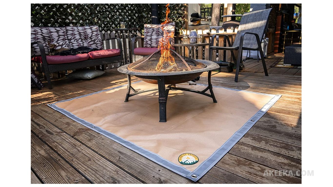 Ember Mat to Protect Deck Patio Grass Camping 39 x 39 Under Grill Mat Fire Pit Heat Resistant Grill Pad Aotala Square Fire Pit Mat 39 in x 39 in Outdoor Fireproof pad for BBQ 